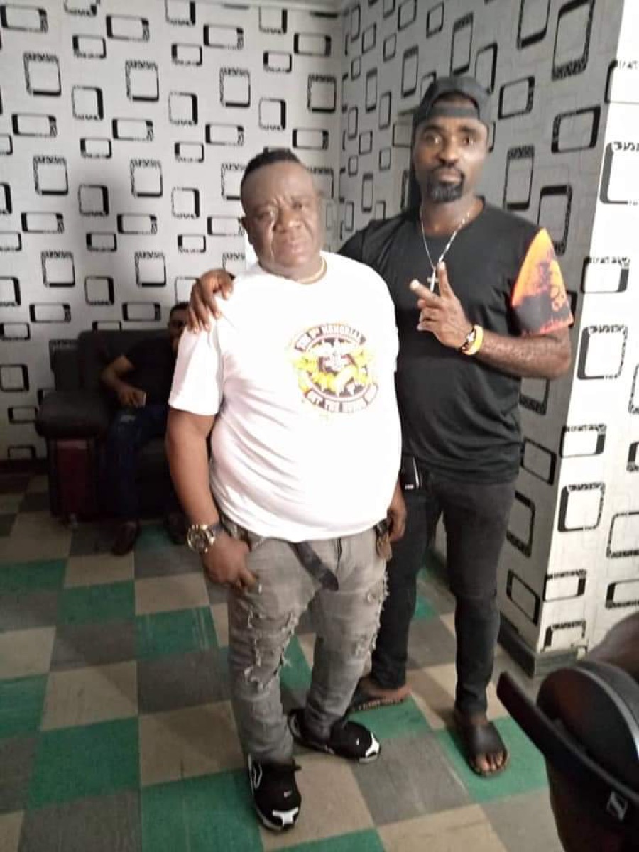 Emeka Edega with Nollywood actor John Okafor, Mr Ibu